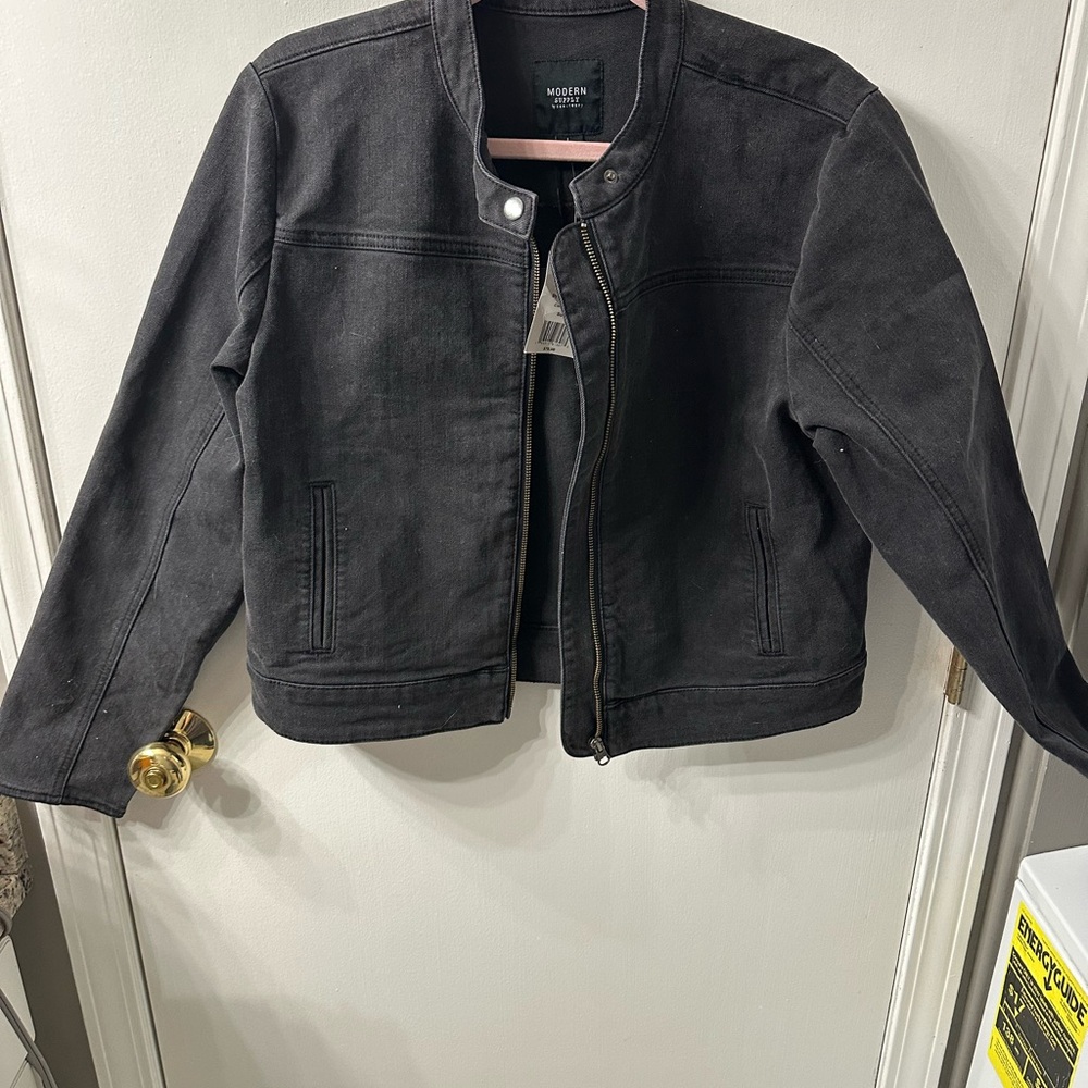 Black Charcoal Denim Jacket